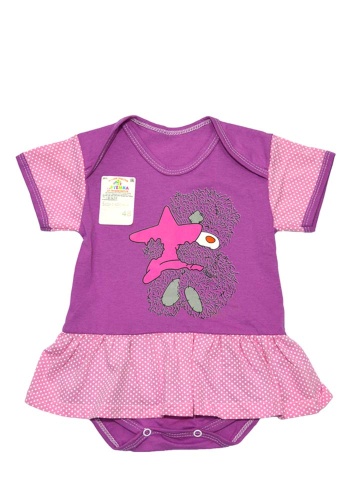 Состав:
Кулирка
Хлопок 100%
	Боди  с юбкой, украшено апликацией. 