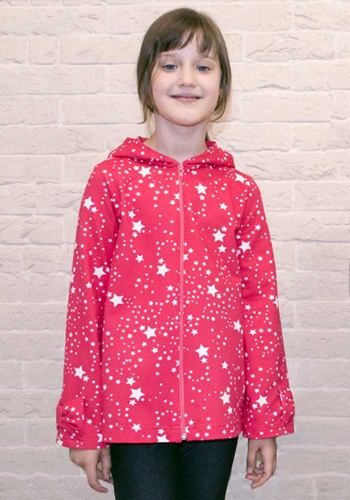 Состав:
Футер двунитка
Хлопок 100%
	Куртка на молнии с капюшоном.