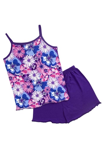 Состав:
Кулирка
Хлопок 100;
	Детский комплект лля девочки, состоит из цветной маечки и шорт. Цвета ассорти. 