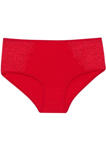 Состав:
Хлопок 95%, 
Эластан 5%
	Женские трусы слипы, средняя посадка. По бокам кружевная вставка. 
