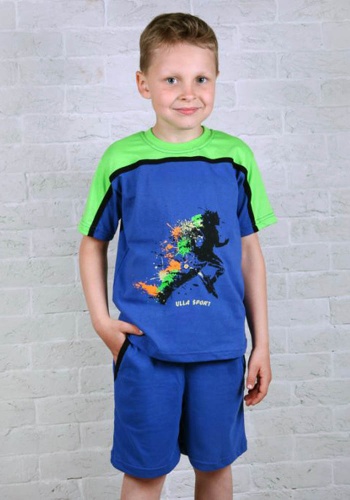 Состав:
Кулирка
Хлопок 100%
	Комплект летний для мальчика. Состоит из двух предметов (футболка + шорты).