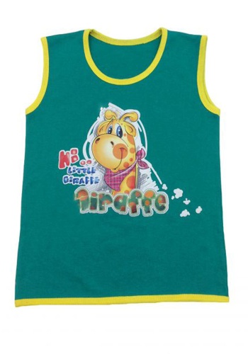 Состав:
Кулирка 
Хлопок 100%
	Майка детская с аппликацией.