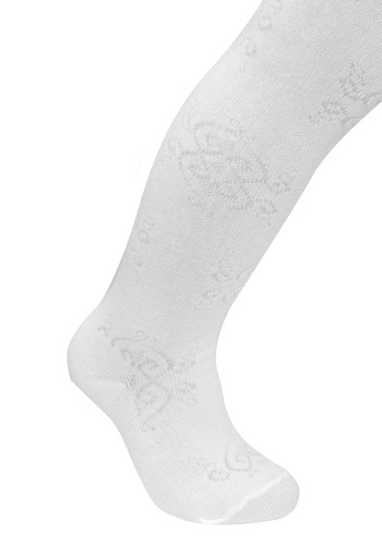 Состав: 
Хлопок 80%, 
ПА 15%, 
Эластан 5%
	Детские колготки гладкие с ажурным эффектом состоят из экологически чистых материалов. Приятная на ощупь ткань исключит риск возникновения аллергии или раздражения при соприкосновении с нежной детской кож