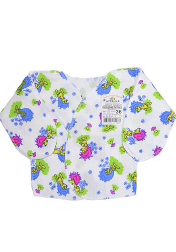 Состав:
Фланель
Хлопок 100%
	Распашонка с закрытыми ручками.
