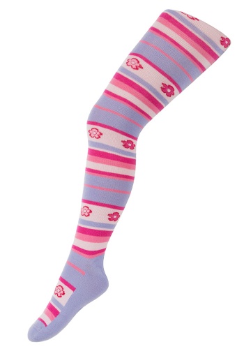 Состав:
    
Хлопок 76%, 
Полиамид 21%, 
Эластан 3%

	Колготки для девочек с хлопком украшены цветочным принтом и разноцветными полосками. Очаровательные и практичные колготки это настоящий подарок для Вашей модницы. 