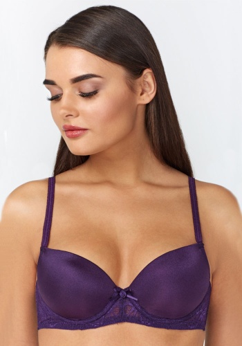 Состав:
Эластичное полотно
ПА 85%,
ПУ 15%
Кружево
ПА 90%,
ПУ 10%
	Бюстгальтер формы T-Shirt с формованной чашкой с небольшим мягким Push-ap для всех размеров. Детали бюстгальтера выполнены из эластичного принтованного полотна и кружева. Централ