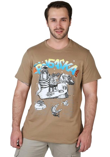 Состав:

Кулирка
Хлопок 100%

	Футболка полуприлегающего силуэта с принтом на полочке, коротким рукавом. Горловина круглая, обработана обтачкой. Низ изделия и низ рукавов обработаны швом 