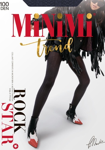 Состав:
Полиамид 92%
Эластан 6%
Хлопок 2% 
    Непрозрачные фантазийные колготки из бархатистой микрофибры с рельефным геометрическим узором, плотностью 100 ден, с широким комфортным поясом, хлопковой ластовицей и усиленными плоскими швами. Микрофибра от