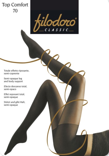 Состав: 
Полиамид 79%, 
Эластан 21%
   Плотные эластичные колготки 70 ден с распределенным давлением по ноге и поддерживающими шортиками. Гигиеничная ластовица, комфортный шов, укрепленный мысок. Эта модель есть также XL-размера.