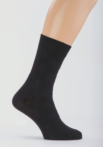 Состав: 
Шерсть 39%, 
Нитрон 39%, 
Полиамид 22%
	Зимний мужской носок из полушерсти.