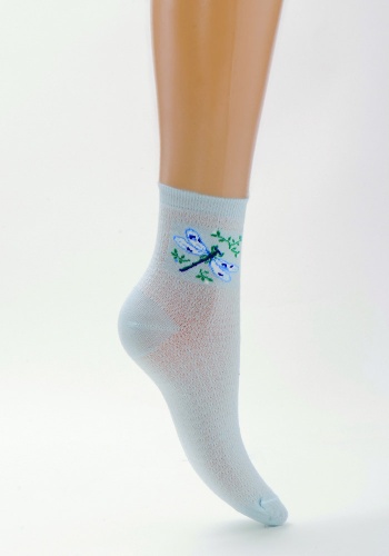 Состав: 
Хлопок 61%, 
Полиамид 39%
	Сетчатый, летний носок с  рисунком на паголенке.