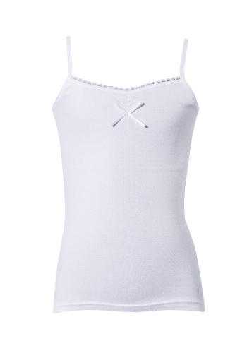 Состав:
Хлопок 100%
	Детская майка для девочек с бантиком. 