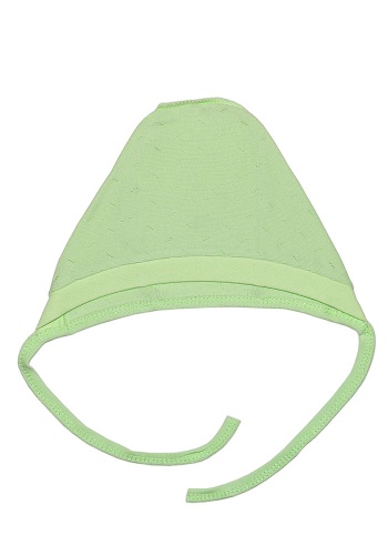 Состав:
Перфорация
Хлопок 100%
	Чепчик детский на завязках.