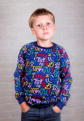 Состав:
Футер двунитка
Хлопок 100%
	Джемпер детский для мальчиков и девочек. На рукавах манжеты, по низу резинка. 