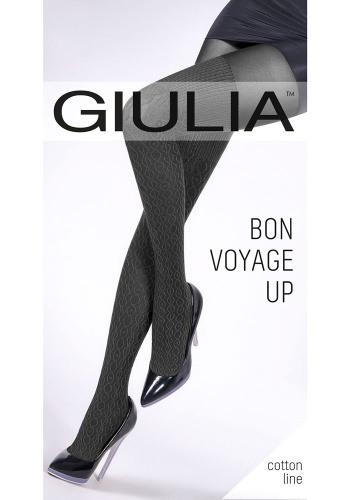 Состав:
Полиамид 55%
Хлопок 41%
Эластан 4%
	Хлопковые фантазийные колготки с оплетенным эластаном, плотностью 200 ден, с ластовицей, широким поясом и плоским швом. На нижней части модели размещена имитация ботфортов с узором в виде разнообразных ц