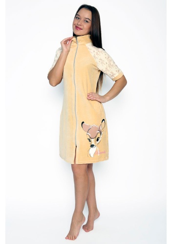 Состав:
Хлопок 80%
Полиэстер 20%
	Женский велюровый халат.