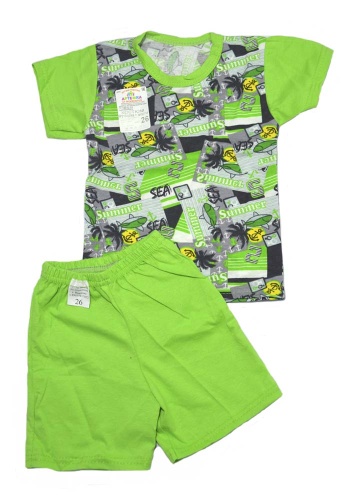 Состав:
Кулирка
Хлопок 100%
	Костюм детский состоит из футболки и шорт.