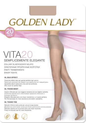 Состав:
Полиамид 90%, 
Эластан 10%
	Прозрачные шелковистые колготки плотностью 20 ден, без ластовицы, с шортиками, широкий пояс, укрепленный мысок.