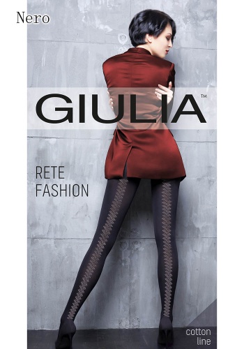 Состав:
Полиамид 91%
Эластан 9%
	Непрозрачные фантазийные колготки из микрофибры с 3D эластаном, плотностью 80 ден, с укрепленным мыском, ластовицей, широким поясом и плоским швом. Вдоль задней части ноги модели размещен ажурный узор 