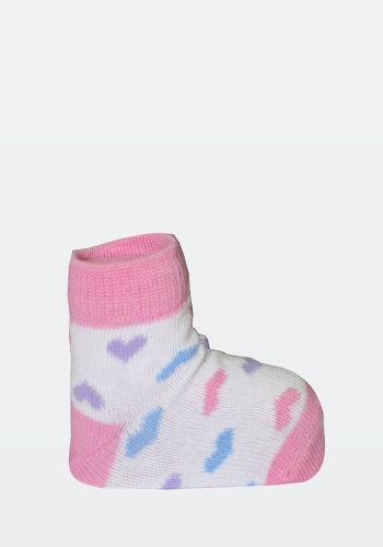 Состав: 
Хлопок 80%, 
Полиамид 18%, 
Эластан 2%
	Ясельные демисезонные носки для девочек.