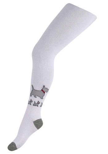 Состав:
    
Хлопок 76%, 
Полиамид 21%, 
Эластан 3%

	Колготки для девочек с контрастным носком и пяткой и рисунком на голени с большим содержание хлопка, что делает колготки мягкими и комфортными в носке.