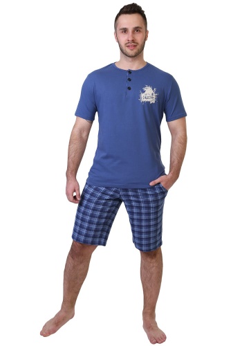 Состав:
Кулирное полотно
Хлопок 100%
	Комплект пижама мужской 