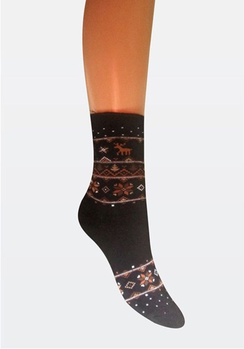 Состав:
Хлопок: 80%, 
Полиамид: 19%, 
Эластан: 1%.
	Женские зимние плюшевые носки с ослабленной резинкой (без борта), рисунок - орнамент.