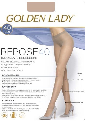 Состав:
Полиамид 88%,
Эластан 12%
	Полупрозрачные шелковистые колготки плотностью 40 ден, с массажным эффектом, уплотненными шортиками и усиленным мыском.