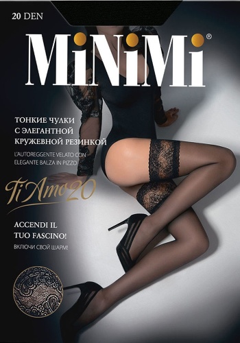 Состав:
Полиамид 86%
Эластан 14%
       Тонкие эластичные чулки 20 DEN. Широкая кружевная резинка (ширина резинки 11 см) на силиконовой основе, невидимый усиленный мысок. Формованная ступня.