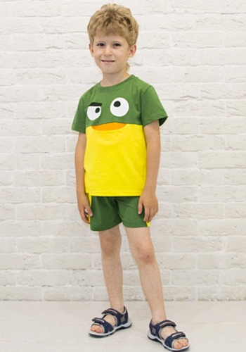 Состав:
Кулирка
Хлопок 100%
	Комплект летний для мальчика. Состоит из двух предметов (футболка + шорты).