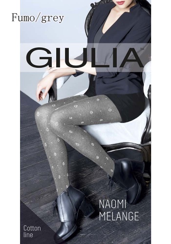 Состав:
Хлопок 59%
Полиамид 36%
Эластан 5%
	Теплые фантазийные колготки из меланжевого 3D хлопка с оплетенным эластаном, плотностью 150 ден, с ластовицей, широким поясом и плоскими швами. По всей ноге модели размещен тканый узор 