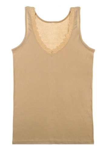 Состав:
Хлопок 100%
     Женская майка на широких бретелях. Вырез украшен кружевной полоской. 