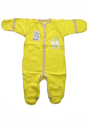 Состав:
Футер
Хлопок 100%
	Детский однотонный комбинезон с апликацеией и царапками. Швы наружу. 