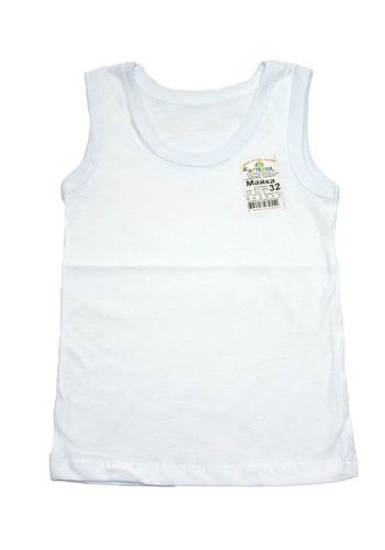 Состав:
Кулирка
Хлопок 100%
	Детская майка белая. 