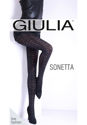 Состав:
Полиамид 95%
Эластан 5%
	Непрозрачные фантазийные колготки из микрофибры с 3D эластаном, плотностью 100 ден, с укрепленным мыском, ластовицей, широким поясом и плоским швом. По всей ноге модели размещен просветный узор 