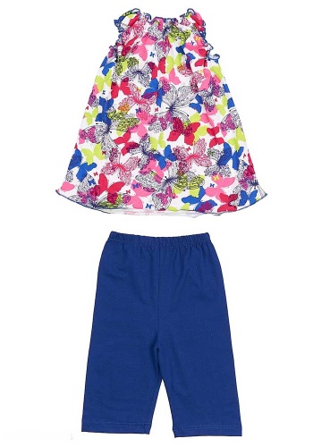 Состав:
Кулирка
Хлопок 100%
	Яркий, легкий костюм для девочки в модной цветовой гамме. Состоит из двух предметов (маечка + велосипедки).