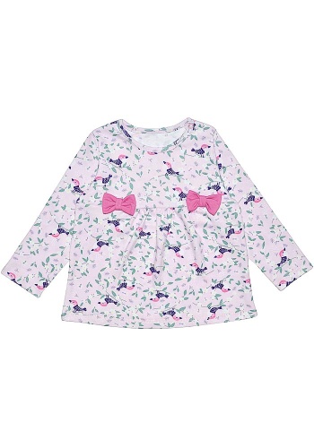 Состав:
Интерлок
Хлопок 100%
	Детская кофта для девочки, украшена бантиками. 