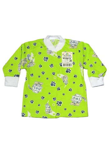 Состав:
Кулирка 
Хлопок 100%
	Детская кофта с длинными рукавами на кнопках. 