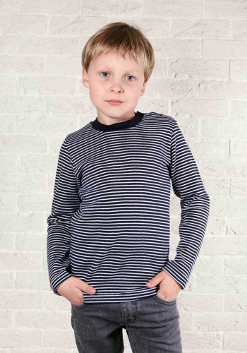 Состав:
Интерлок
Хлопок 100%
	Джемпер детский в полоску. На плече 2 кнопочки для удобства одевания джемпера. 