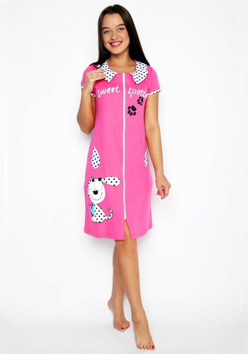 Состав:
Хлопок: 100%.
	Халат на молнии.