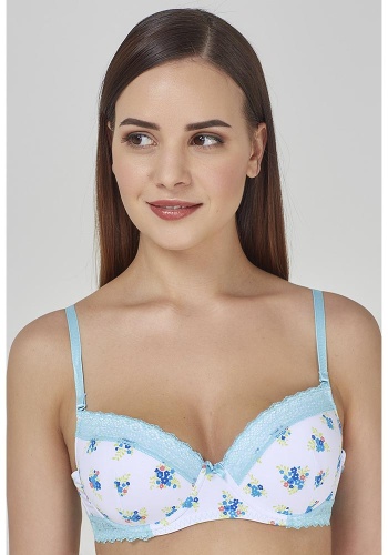 Состав:
Эластичное полотно
ПА 85%,
ПУ 15%
Кружево
ПА 90%,
ПУ 10%
	Бюстгальтер формы T-Shirt с формованной чашкой с небольшим мягким Push-ap для всех размеров. Детали бюстгальтера выполнены из эластичного принтованного полотна и узкого кружева. 