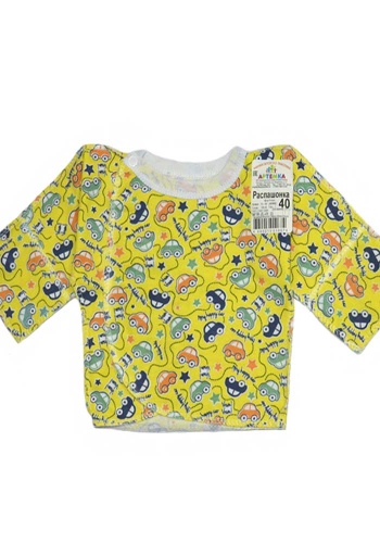 Состав:
Футер
Хлопок 100%
	Распашонка для малыша на кнопке, с царапками.