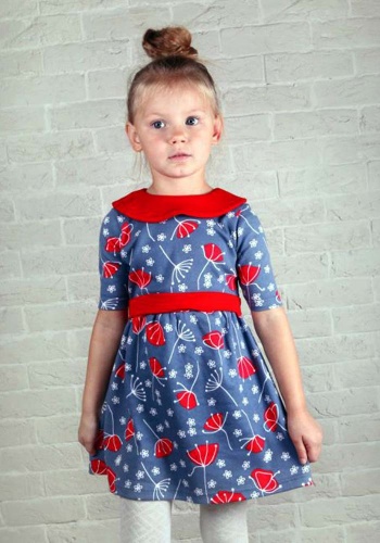 Состав:
Интерлок 
Хлопок 100%
	Платье для девочки с короткими рукавами, с поясом.