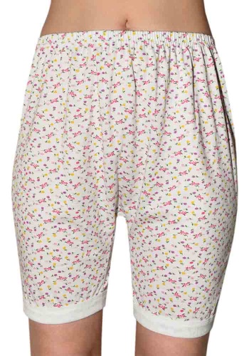 Состав:
Хлопок 100%
	Женские панталоны с цветочным рисунком (рисунок меняется) на мягкой резинке свободного покроя выше колена, двойная ластовница, по низу манжеты.
