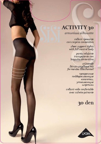 Состав:
Полиамид 8%, 
Эластан 11%,
Полипропилен 1%
	Тонкие шелковистые колготки с лайкрой, плотностью 30 ден, с утягивающими шортиками, гигиеничной ластовицей, невидимым мыском. Идеальны для открытой обуви