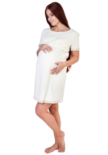 Состав:
Интерлок
Хлопок 100%
	Сорочка женская для беременных и кормящих 