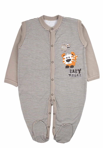 Состав:
Интерлок
Хлопок 100%
	Детский комбинезон  с пуговицами. Рисунок и цвета ассорти. 