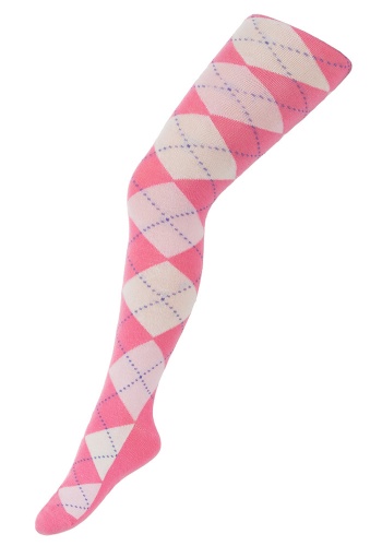 Состав:
    
Хлопок 76%, 
Полиамид 21%, 
Эластан 3%

	Колготки детские, с рисунком. Данная модель колгот для девочек отличается своей яркостью и насыщенностью цветов. Основной ярко-розовый цвет отлично дополнен рисунком в виде серо-голубых ромбиков.