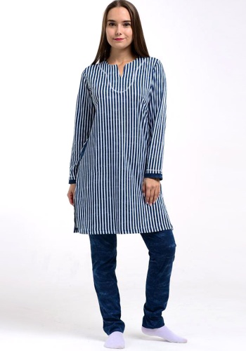 Состав:
Хлопок 100%
	Женский комплект, состоящий из туники и брюк в тон. Цвета ассорти. 

Обратите внимание: расцветка товара на сайте может отличаться от фактической расцветки. Оптовый склад оставляет за собой право поставить товар любого цвета