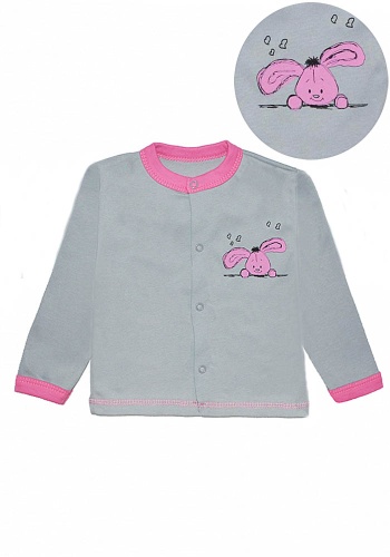 Состав:
Интерлок
Хлопок 100%
	Ясельная кофточка на кнопках, с аппликацией.